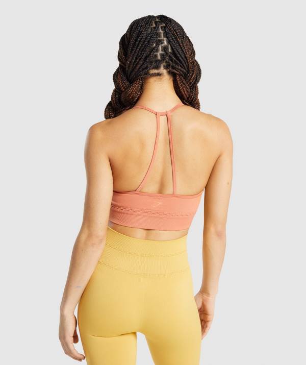 Damske Športové Podprsenky Gymshark Studio Seamless Oranžové | SG4823056